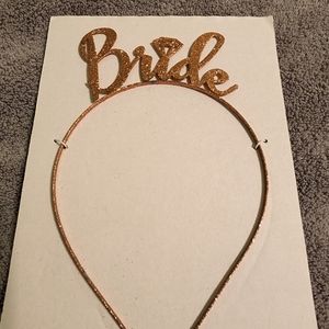 Rose Gold Glitter "Bride" Headband
